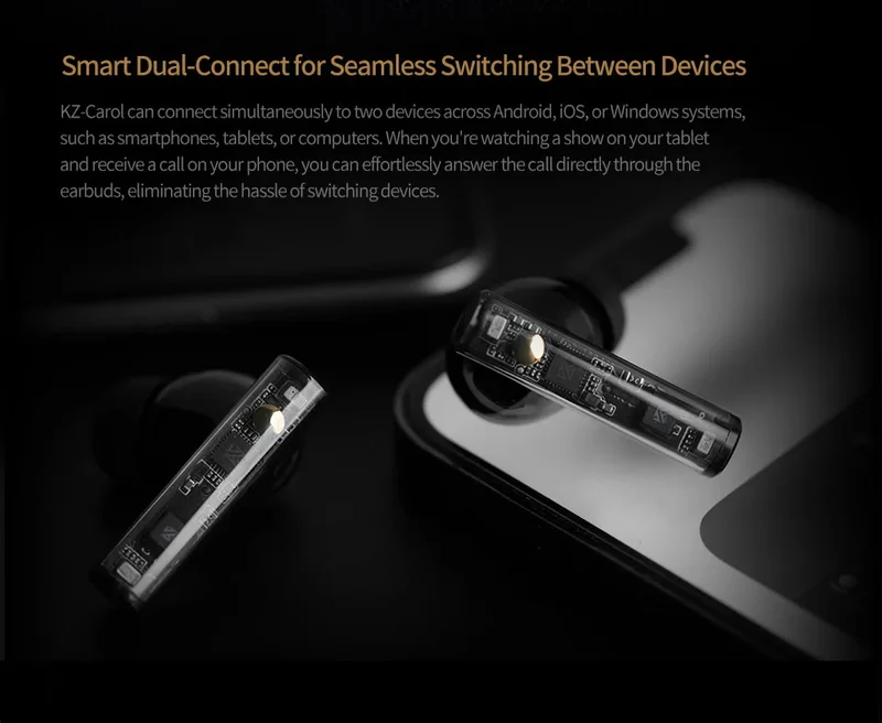 KZ Carol ANC True Wireless Earphone 55dB Active Noise Canceling TWS Headphone 6 Mics AI HD Call Bluetooth 5.3 HiFi in-Ear Earbud