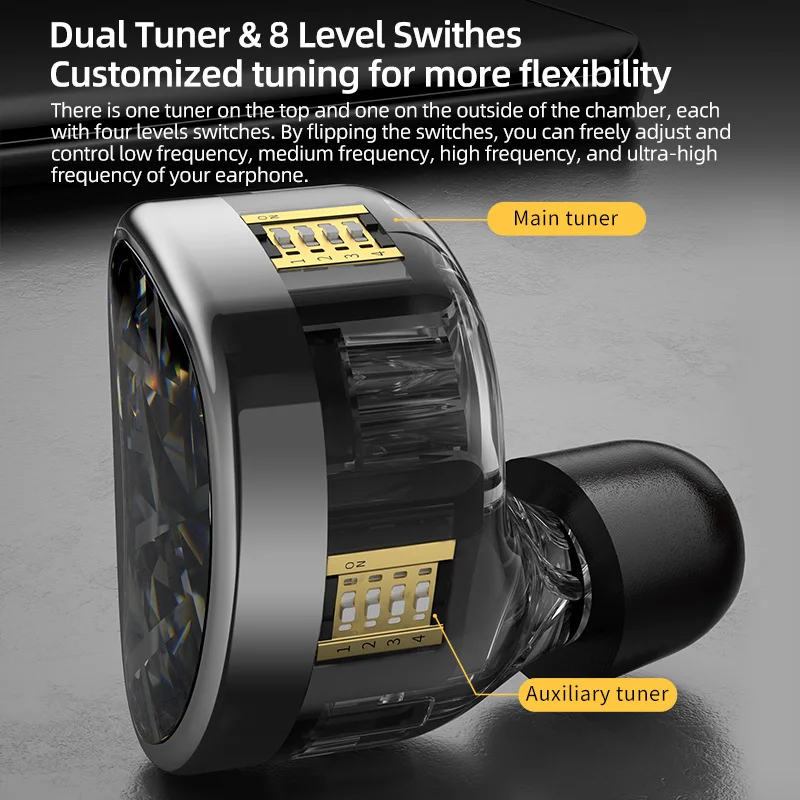 KZ AS24 24BA Units HIFI In Ear 12 Balanced Armature Earphones Noise Cancelling Earbuds Adjustable Tone Headset AST ZSX ZAR