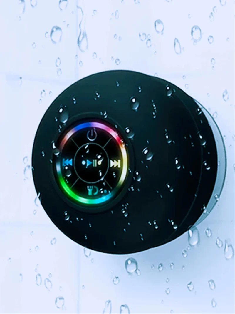 2025 Waterproof Wireless Led Bluetooth Speaker Large Suction Cup Bathroom Mini Portable Speakers Outdoor Sport Stereo Speakers