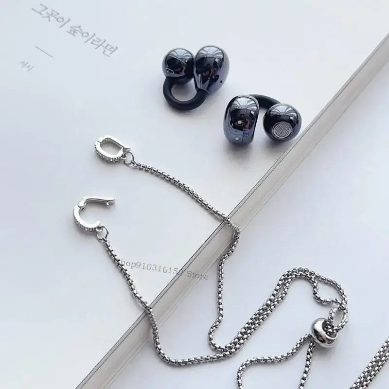 Elegant Stainless Steel Earphone Lanyard Anti Slip Clip Secure Cord for Huawei FreeClip Sports Commuting Daily Use