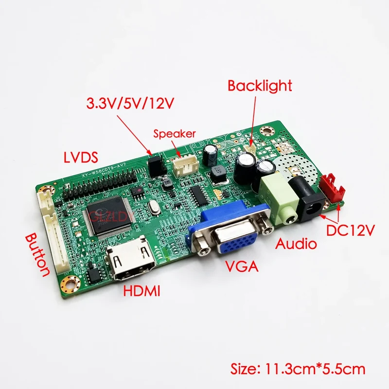 For AUO G156XW01 G185XW01 G156XTN01.0 1366x768 Controller Board HDMI+VGA To LVDS LED Screen Laptop DIY display Driver Board Kit