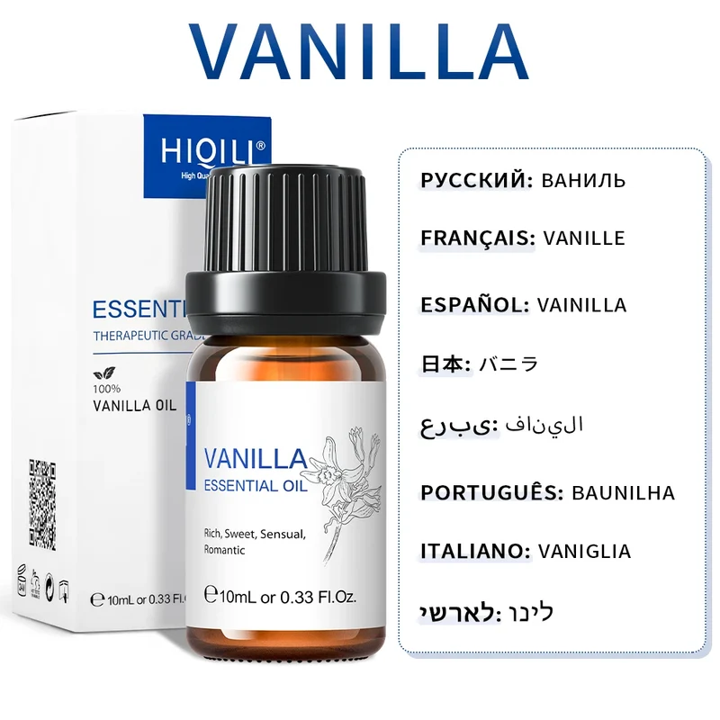 HIQILI Best Essential Oils ,100% Pure Nature for Aromatherapy | Humidifier, Massage,Diffuser, Skin & Hair Care,Perfume DIY-10ML