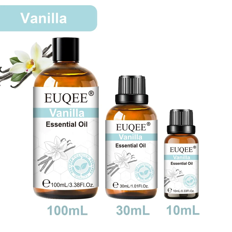 EUQEE 1PCS 10ml/30ml/100ml Aromatherapy Essential Oil For Diffuser-Vanilla Rose Sandalwood Eucalyptus Lavender Essential Oils