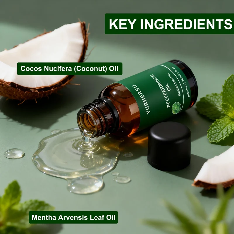 Peppermint Essential Oil 30ml for Focus & Energy, Mental Clarity, Cooling Inhalation, Study/Work, 100% Pure