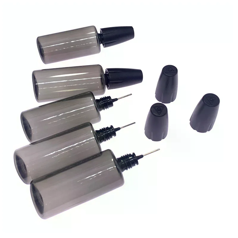 30/50ML PET Clear Vial with Long Thin Needle Tip Dropper for Smoking Oil Accessories Liquid Jar for Essential Oil Storage