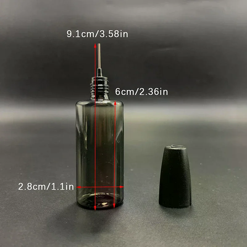 30/50ML PET Clear Vial with Long Thin Needle Tip Dropper for Smoking Oil Accessories Liquid Jar for Essential Oil Storage