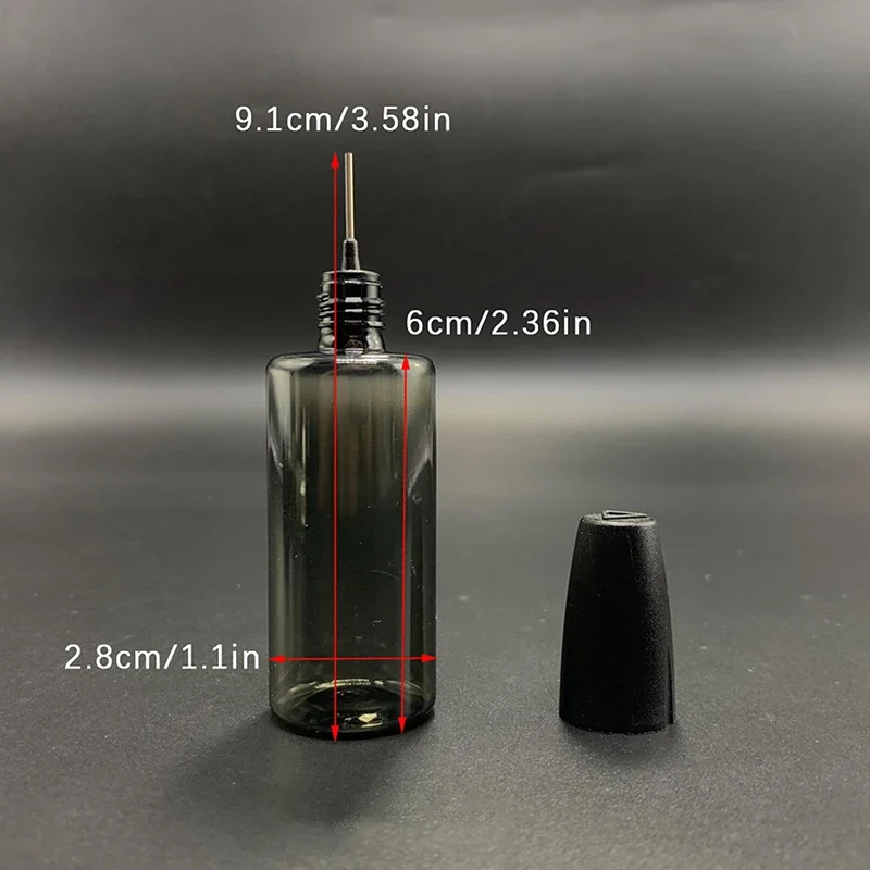 30/50ML PET Clear Vial with Long Thin Needle Tip Dropper for Smoking Oil Accessories Liquid Jar for Essential Oil Storage