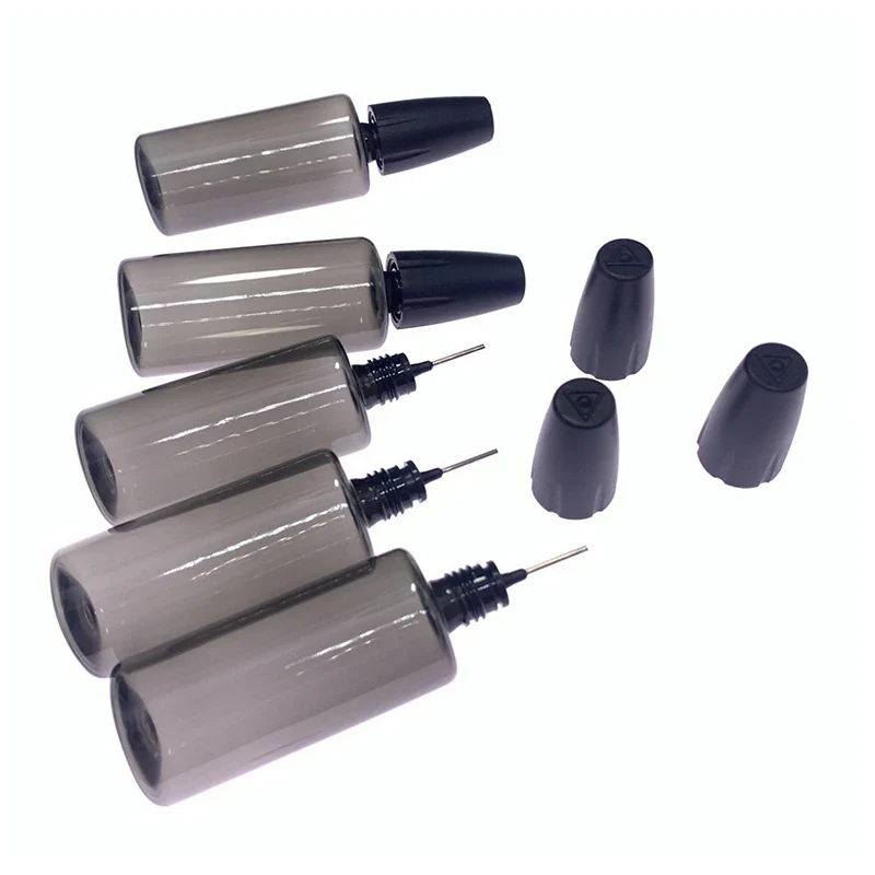 30/50ML PET Clear Vial with Long Thin Needle Tip Dropper for Smoking Oil Accessories Liquid Jar for Essential Oil Storage