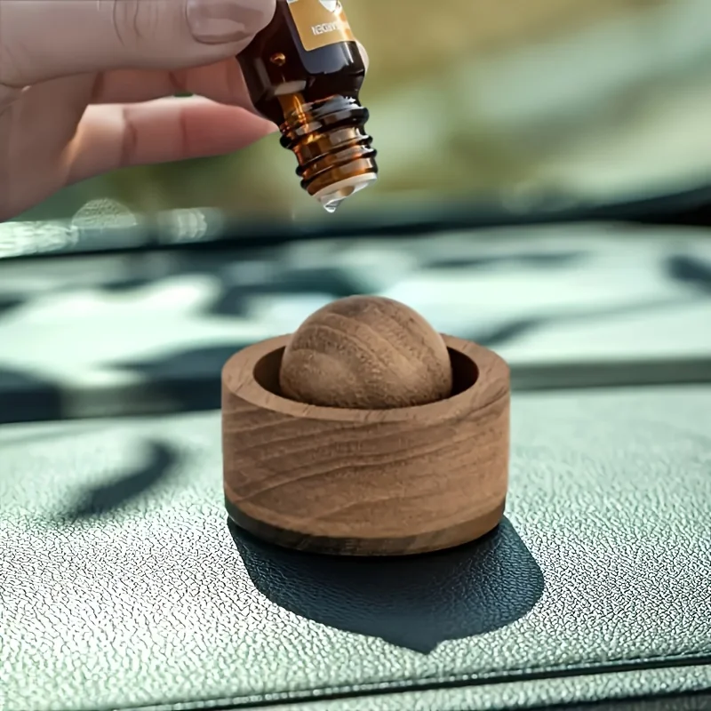 Car & Home Essential Oil Diffuser - Made of Wood Mini Cute Natural Fragrance Diffuser Suitable for Bedroom Living Room Bathroom