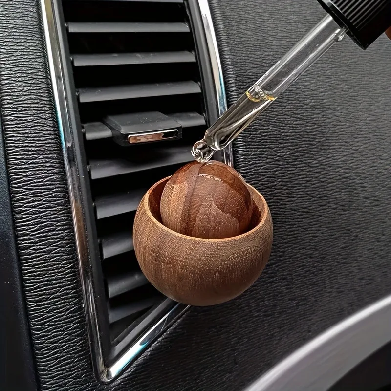 Car & Home Essential Oil Diffuser - Made of Wood Mini Cute Natural Fragrance Diffuser Suitable for Bedroom Living Room Bathroom