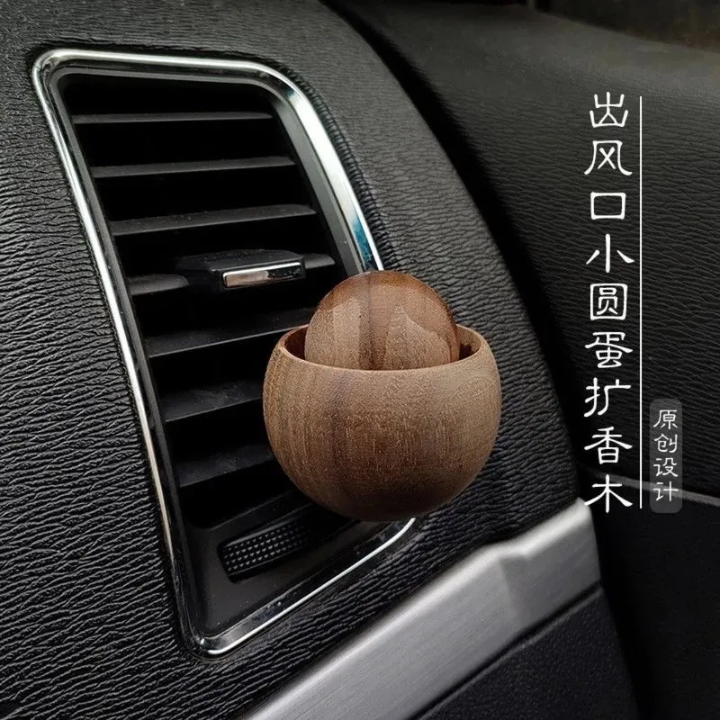 Car & Home Essential Oil Diffuser - Made of Wood Mini Cute Natural Fragrance Diffuser Suitable for Bedroom Living Room Bathroom