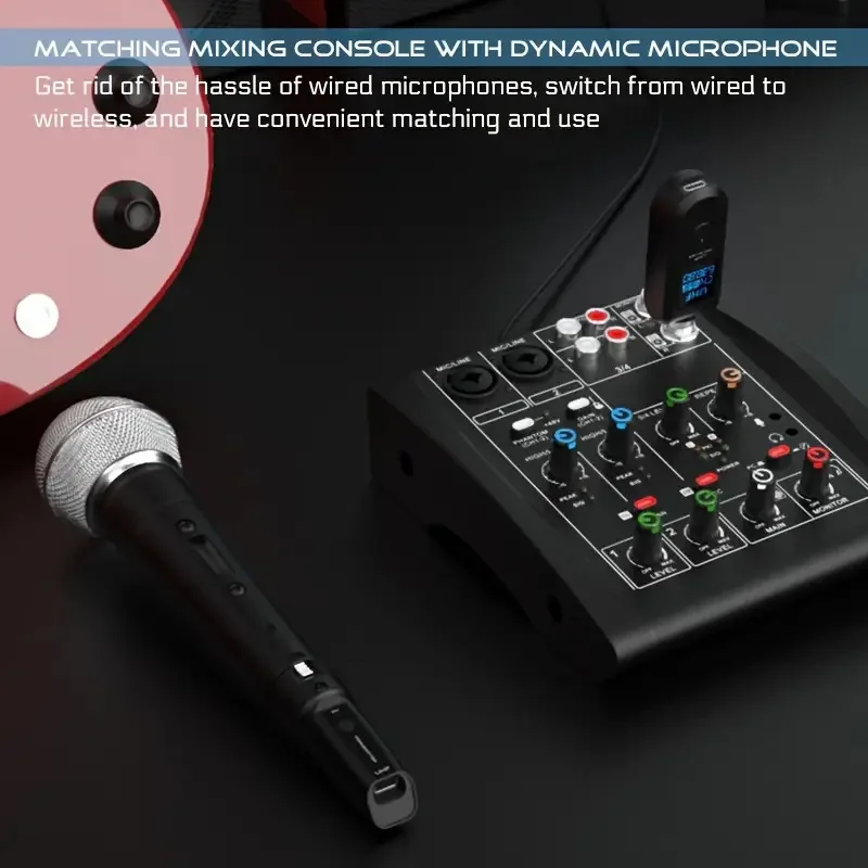 UHF Wireless Microphone System XLR Transmitter Receiver For Dynamic Mic Guitar Audio Mixer PA System
