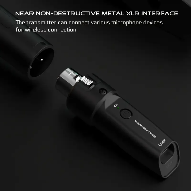 UHF Wireless Microphone System XLR Transmitter Receiver For Dynamic Mic Guitar Audio Mixer PA System