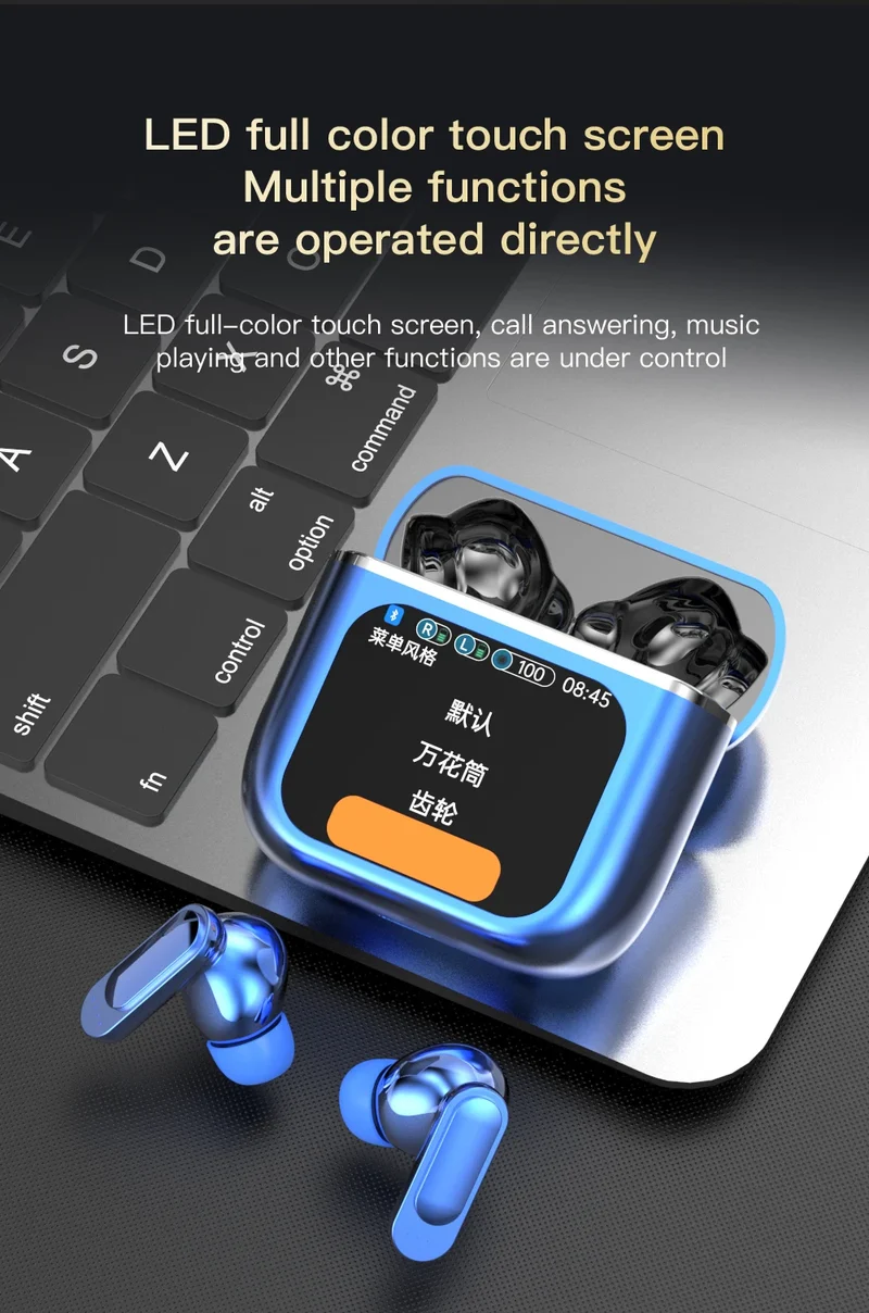 SE60 High quality Touch Screen ANC Wireless Earphones TWS Noise Cancelling Earbud Bluetooth 5.3 Long Battery life HiFi Headphone