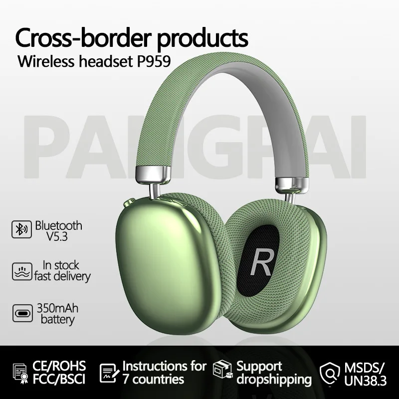 Original Over-Ear Wireless Bluetooth Headphones Noise Cancelling Microphone Gaming Head Mounted Earphones Supports TF Card