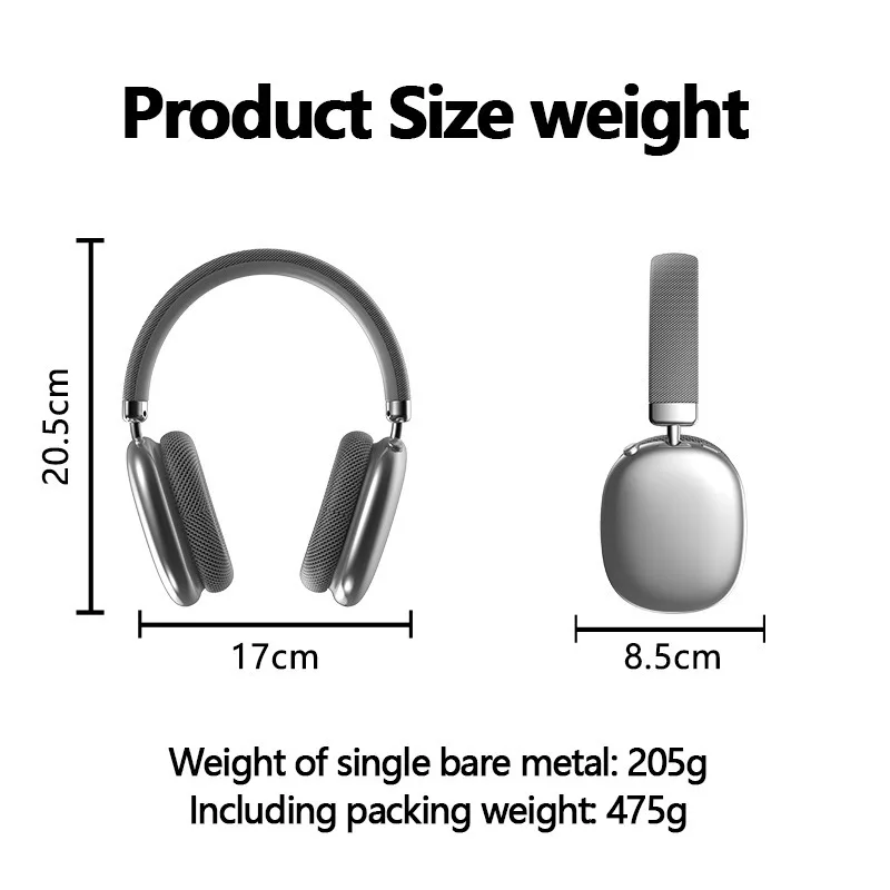 Original Over-Ear Wireless Bluetooth Headphones Noise Cancelling Microphone Gaming Head Mounted Earphones Supports TF Card