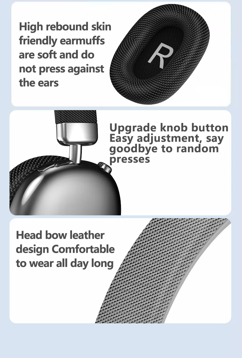 Original Over-Ear Wireless Bluetooth Headphones Noise Cancelling Microphone Gaming Head Mounted Earphones Supports TF Card
