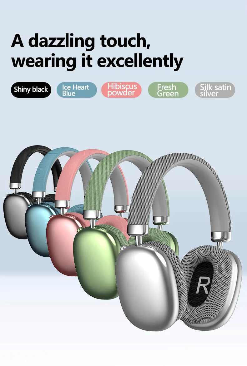 Original Over-Ear Wireless Bluetooth Headphones Noise Cancelling Microphone Gaming Head Mounted Earphones Supports TF Card