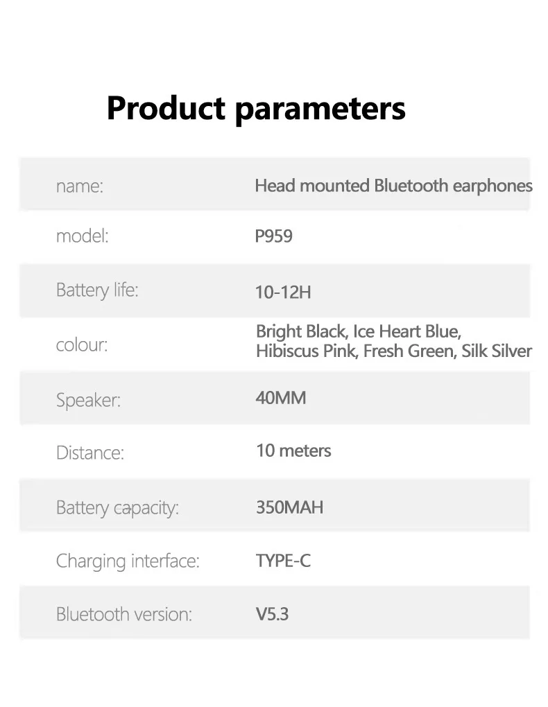 Original Over-Ear Wireless Bluetooth Headphones Noise Cancelling Microphone Gaming Head Mounted Earphones Supports TF Card