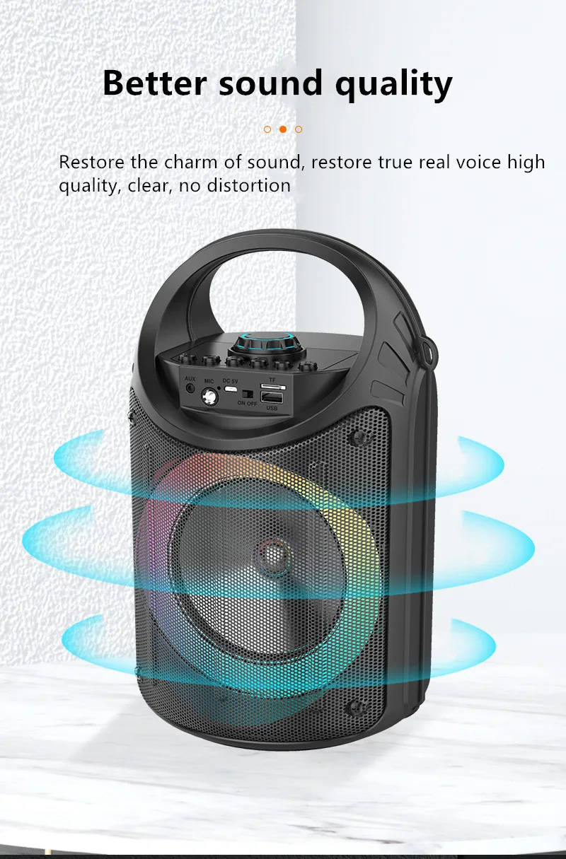30W Wireless Column Big Power Stereo Portable Bluetooth Speaker Subwoofer Bass Party Speakers with Microphone Family Karaoke USB