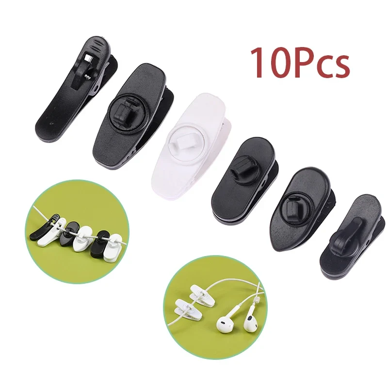 10PCS Earphone Cable Wire Clip Cord Collar Plastic Nip Clamp Organization Holder Headset Audio Line Protable