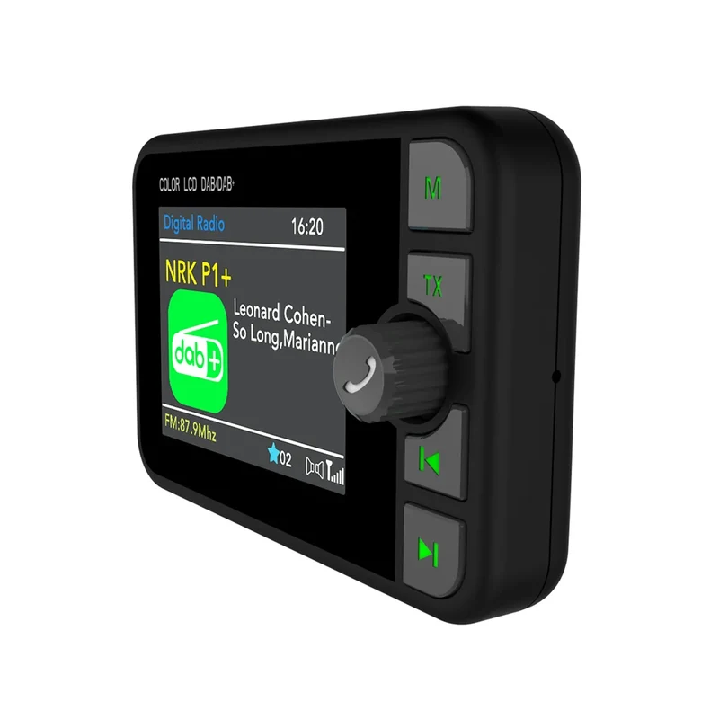 Stereo Digital Broadcast 2.4Inch LCD Color Screen Radio Receiver Bluetooth 5.0 DAB/DAB+ Digital Radio MP3 FM Transmitter for Car