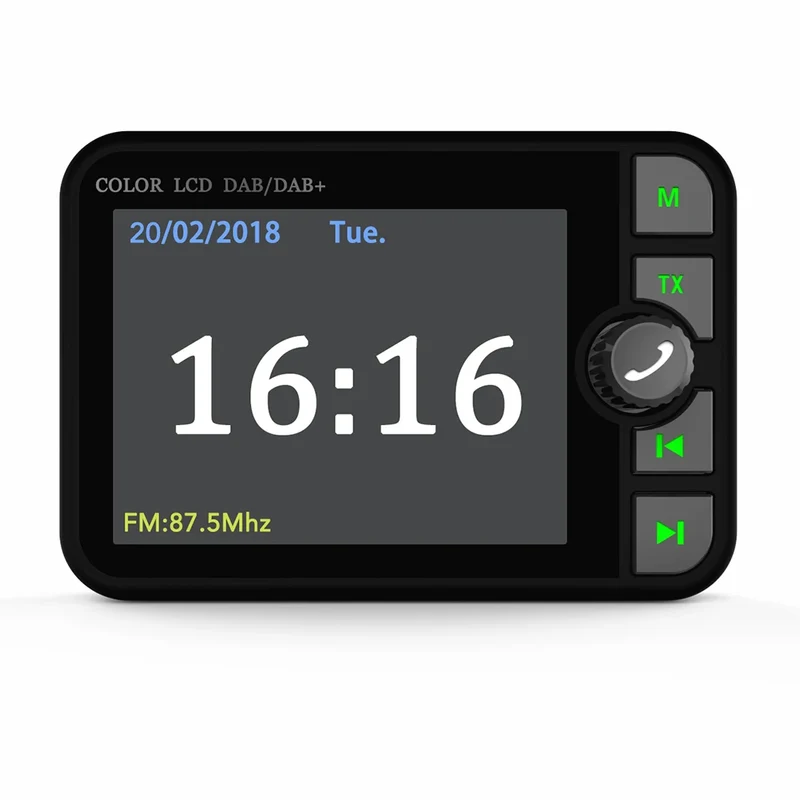 Stereo Digital Broadcast 2.4Inch LCD Color Screen Radio Receiver Bluetooth 5.0 DAB/DAB+ Digital Radio MP3 FM Transmitter for Car