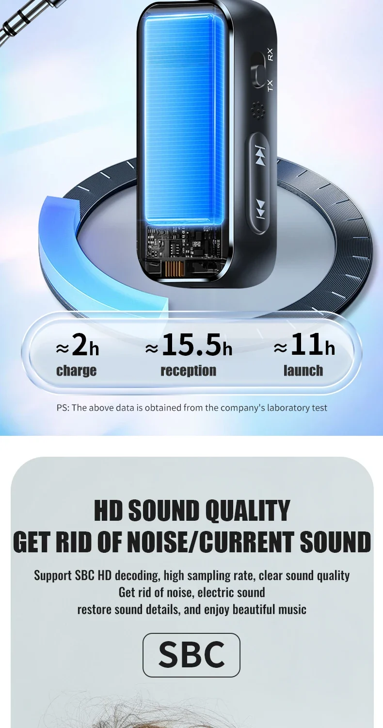 2 in 1 Bluetooth 5.4 Receiver Transmitter 3.5mm AUX Jack Airplane USB Dongle Wireless Audio Adapter For TV PC Speaker Car kit