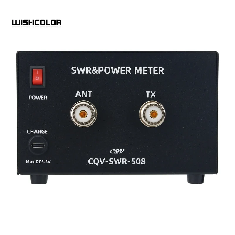Wishcolor CQV-SWR-508 200W 1.8-54MHz Digital SWR & Power Meter 4.3-inch IPS Color Screen Standing Wave Meter for Ham Radio