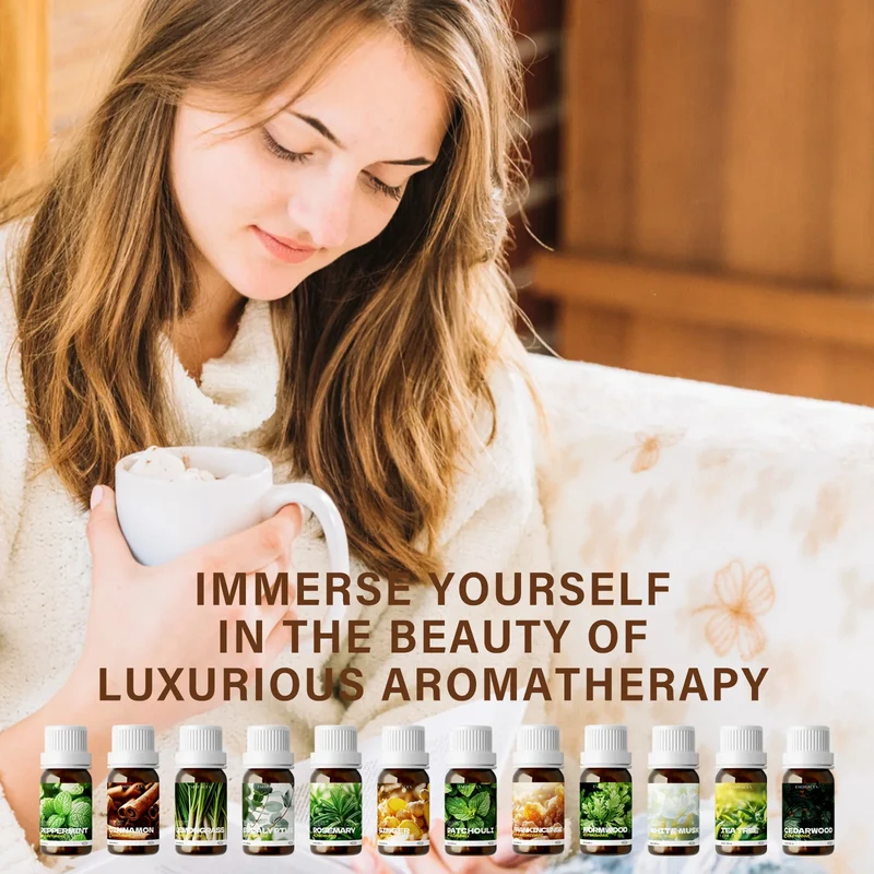 12 Types Natural Plant Essential Oils Premium Grade Essential Oils for Haircare, Nail Care, Moisturizing