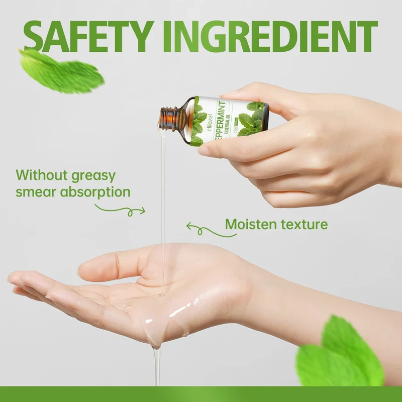 Peppermint essential oil has a refreshing aroma, delicate texture, moisturizing and is suitable for body care and hair care.