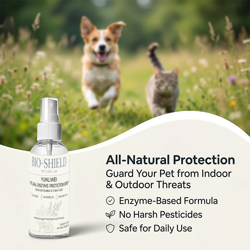 YULIWEI Natural Enzyme Pet Protection Spray Plant Essential Oil Insect Repellent Dog Cat Safety Indoor and Outdoor Protection
