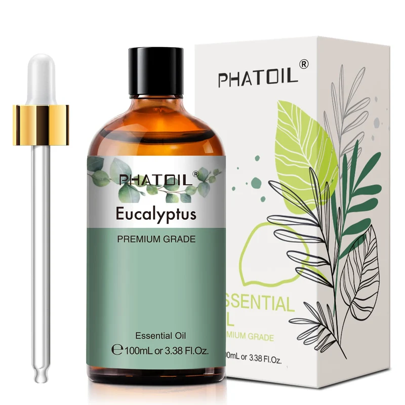 PHATOIL 100ml Eucalyptus Essential Oil For Skin Lavender Vanilla Jasmine Lemon Bergamot Aroma Oil for Aromatherapy Candle Making
