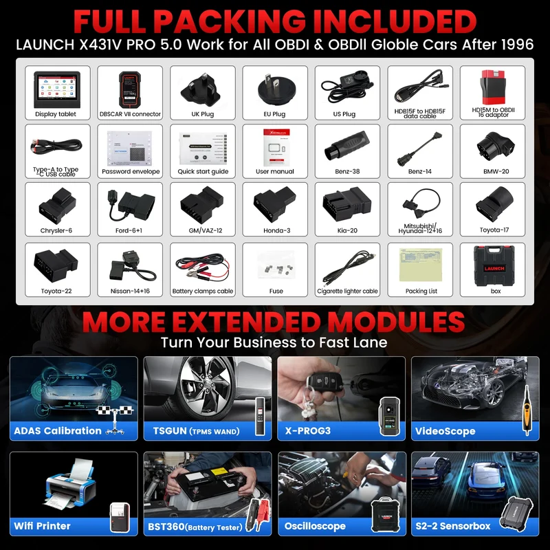 USA EU Warehouse 2026 Launch Latest Version X431 Pro V5.0 BT Auto Diagnostic Tool for All Cars