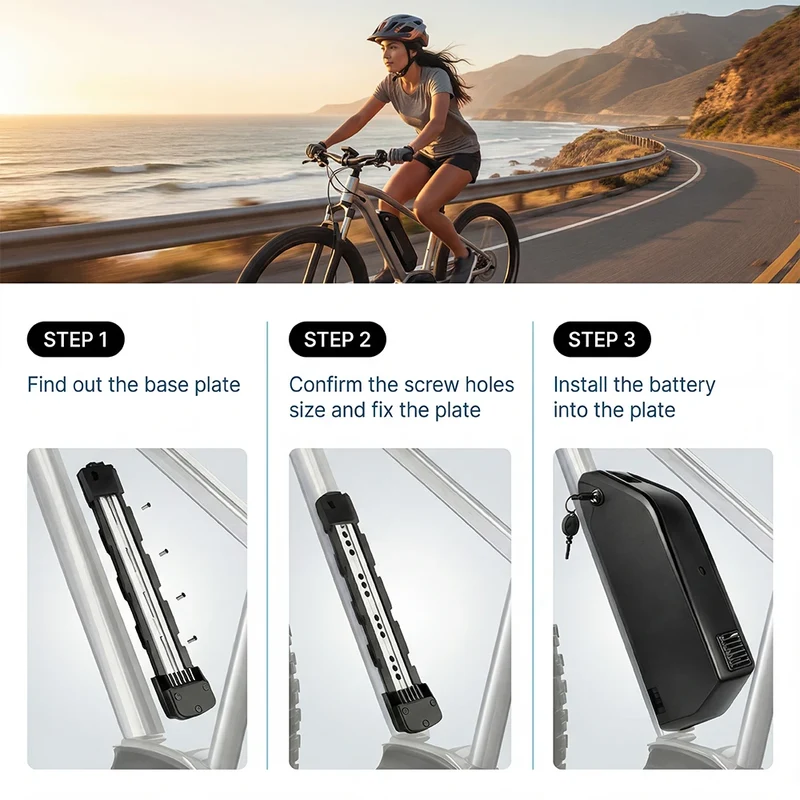 DE Stock 48V 25Ah True Capacity Lithium Battery Akku for 250W-1800W Electric Bicycle Tricycle 50A BMS Protection IP65 Waterproof