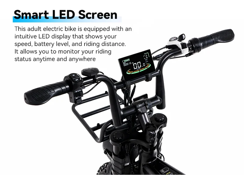 V8 High-Speed Mountain Bike 48V 20-Inch Wide Tires 15Ah Lithium Battery Rear Hub Motor EU Warehouse