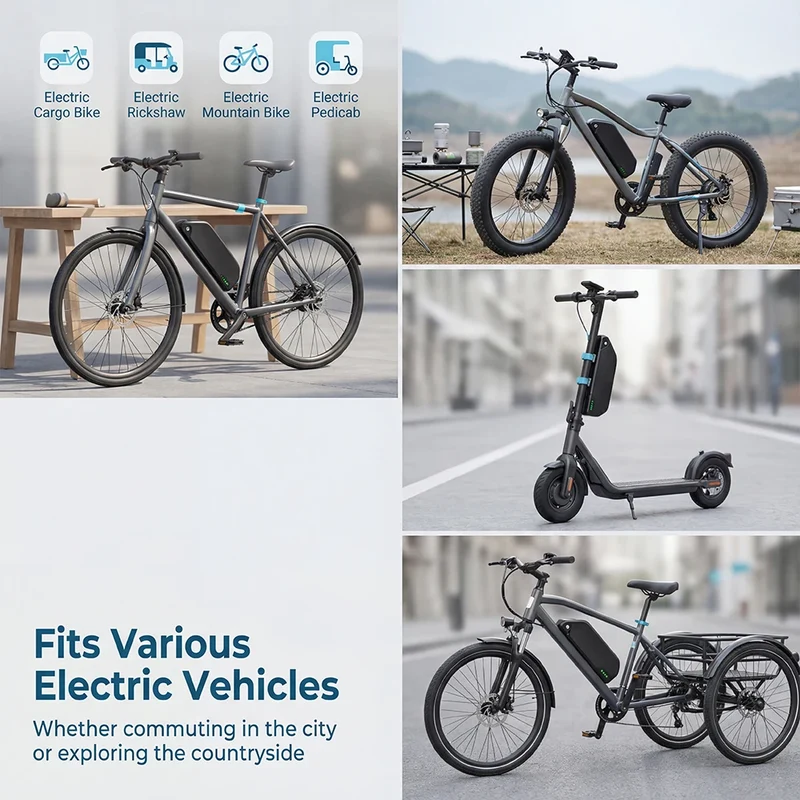 DE Stock 48V Lithium Batteries Rechargeable Pack for Electric Fat Tire Bike E Scooter Batteries with 3A Charger Adapter BMS 50A