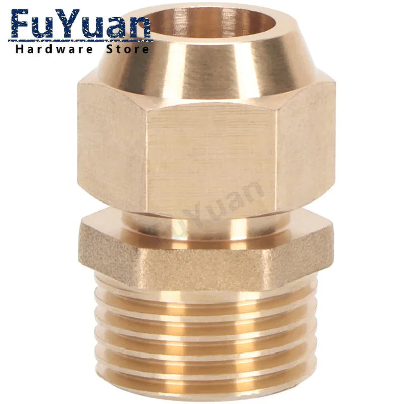 Copper Flaring Directly Connector 1/4" 3/8" 1/2" Male Thread to 6/8/10mm Pipe Brass Fitting Air Conditioning Extension Adapter