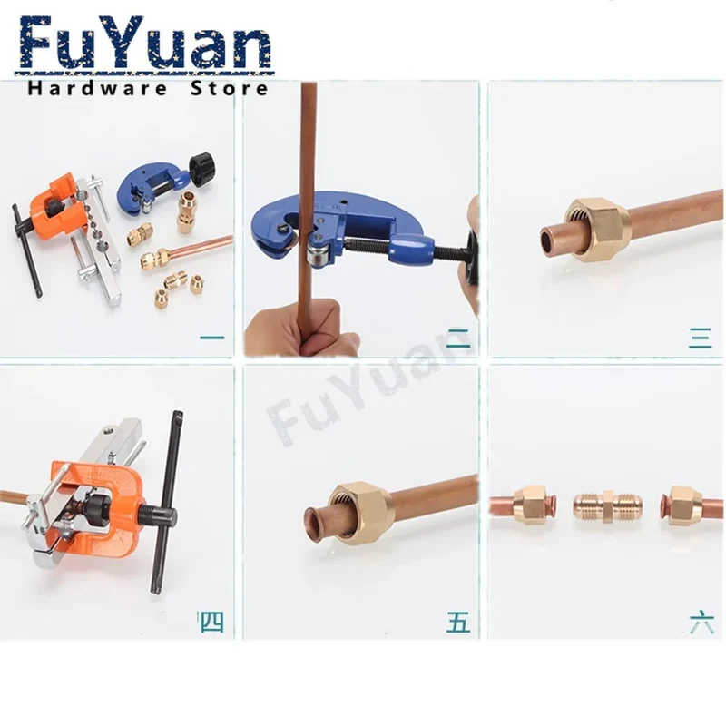 Copper Flaring Directly Connector 1/4" 3/8" 1/2" Male Thread to 6/8/10mm Pipe Brass Fitting Air Conditioning Extension Adapter