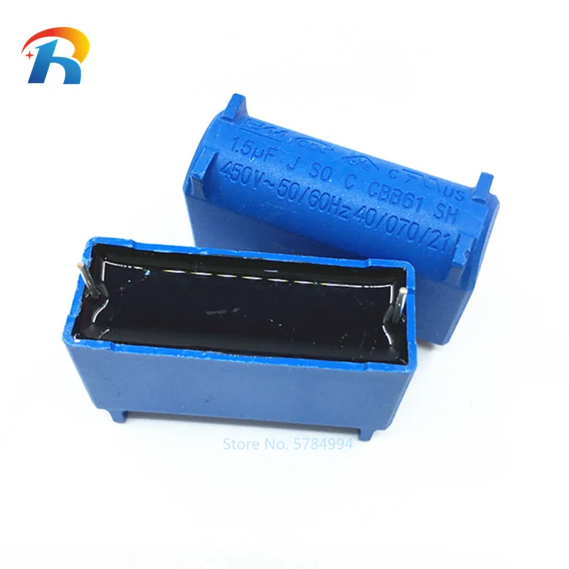 10PCS BM CBB61 1uF 1.2uF 1.5uF 2uF 2.5uF 3uF 450VAC Air conditioning fan Pin type Motherboard capacitor start component 50/60Hz