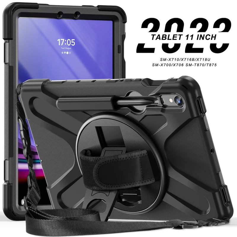 Applicable to Samsung Tab S9 FE/A9PLUS pirate king drop-resistant strap bracket protective cover