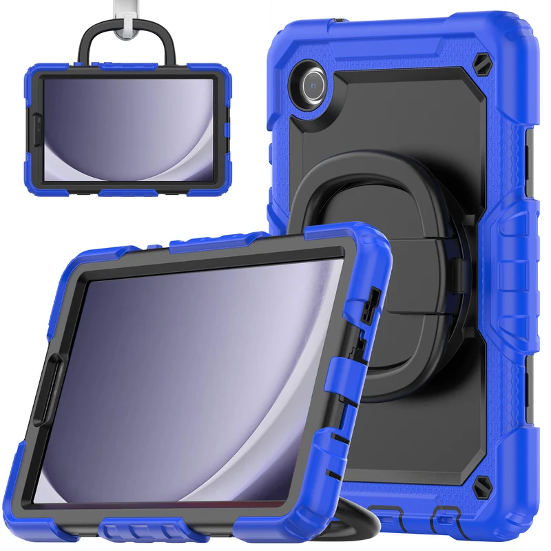 Applicable to Samsung Tab A9 silicone + PC protective case 8.7-inch rotating bracelet X115 multi-functional drop-resistant tablet case