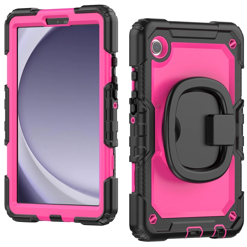 Applicable to Samsung Tab A9 silicone + PC protective case 8.7-inch rotating bracelet X115 multi-functional drop-resistant tablet case