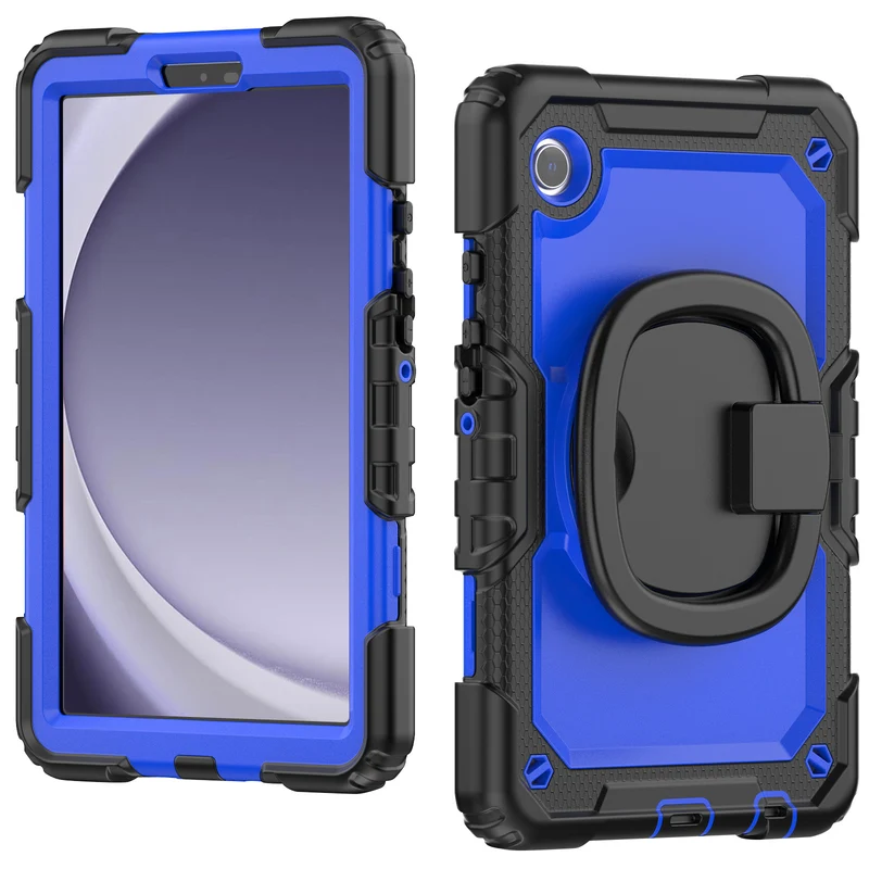 Applicable to Samsung Tab A9 silicone + PC protective case 8.7-inch rotating bracelet X115 multi-functional drop-resistant tablet case