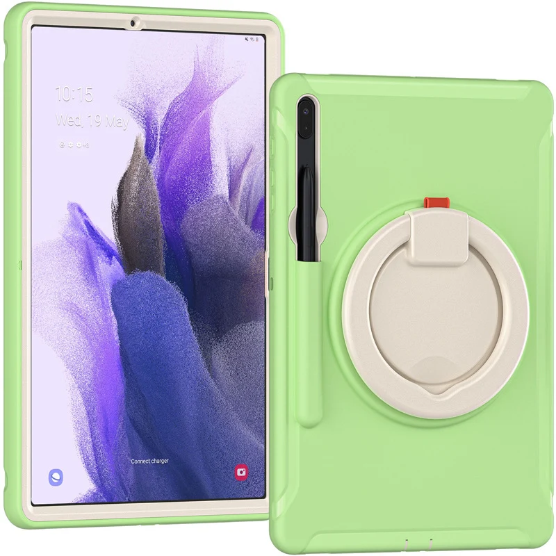 Suitable for Samsung Tab S7 S8 silicone drop-resistant tablet case PC bracelet rotating bracket S7Plus protective case