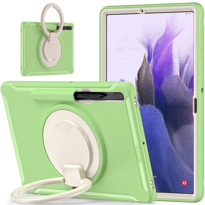 Suitable for Samsung Tab S7 S8 silicone drop-resistant tablet case PC bracelet rotating bracket S7Plus protective case