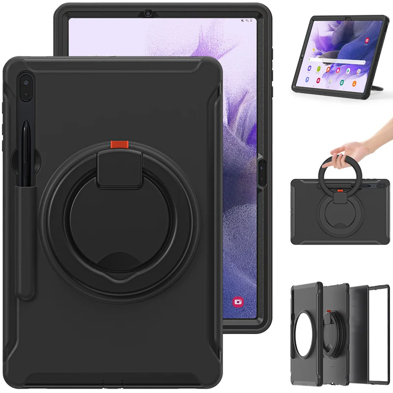 Suitable for Samsung Tab S7 S8 silicone drop-resistant tablet case PC bracelet rotating bracket S7Plus protective case