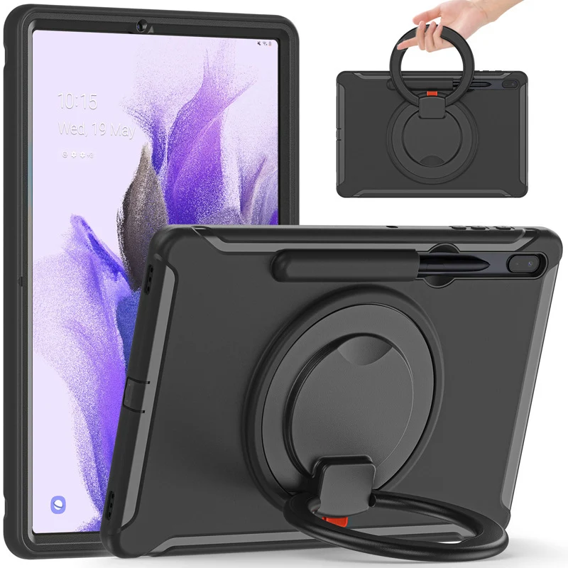 Suitable for Samsung Tab S7 S8 silicone drop-resistant tablet case PC bracelet rotating bracket S7Plus protective case