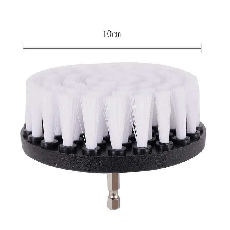1PC 4-Inch Soft Drill Brush Attachment for Electric Scrubber - Carpet Leather Upholstery Car Tire Cleaner Accessory