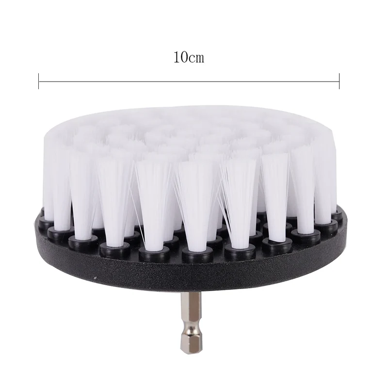 1PC 4-Inch Soft Drill Brush Attachment for Electric Scrubber - Carpet Leather Upholstery Car Tire Cleaner Accessory